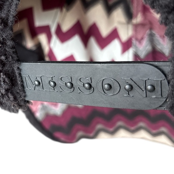 Missoni Black soft faux Shearling Logo Patch Baseball SnapBack Cap | OS - Picture 4 of 13